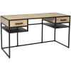 Levi Office Desk - Natural & Black