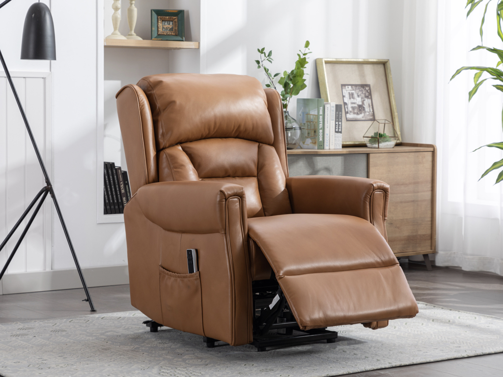 Camel leather swivel chair discount