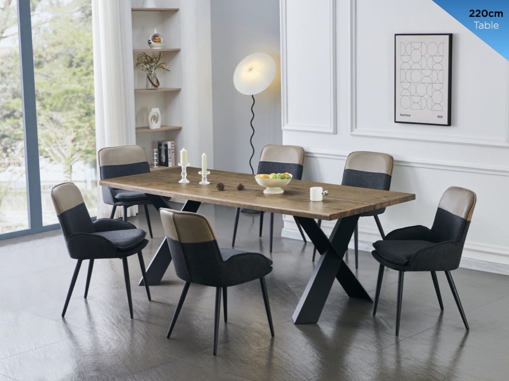 Linwood Dining Set (Table + 6 Chairs)